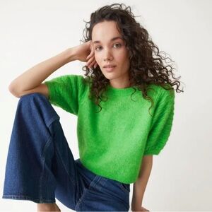 & Other Stories Cropped Alpaca Blend Knit Top – XS